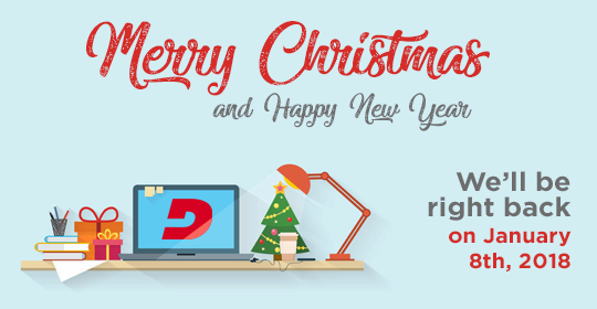 Company closure from 23 December to 7 January