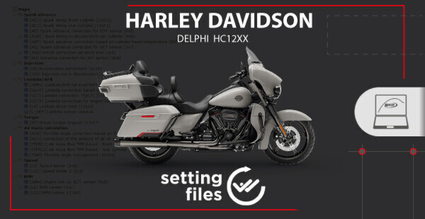 SECOND GENERATION SETTING FILES FOR DELPHI HC12xxECUS installed on Harley Davidson