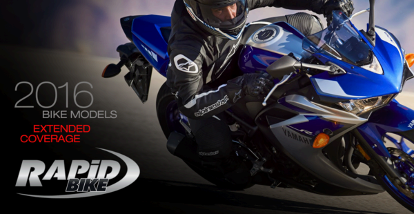 Extended coverage of 2016 bike models for Rapid Bike