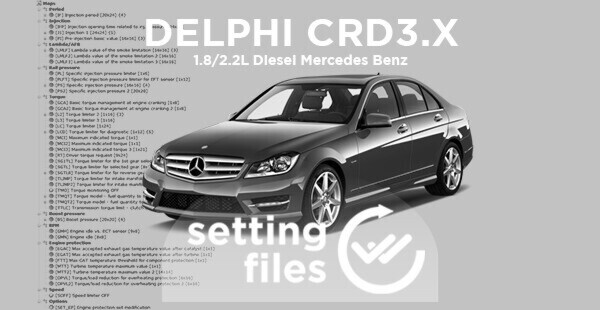 Second generation setting files for DELPHI CRD3.X (diesel 1.8/2.2L)