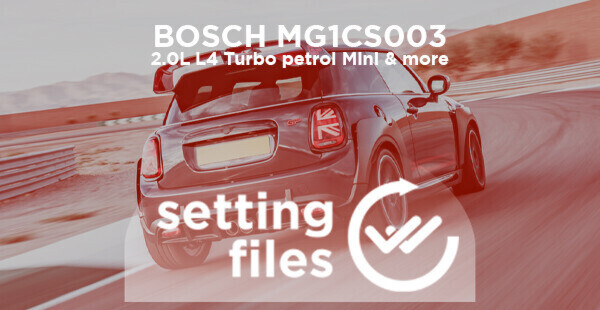 Second generation setting files for BOSCH MG1CS201 (L4 turbo petrol Mini 2.0L)